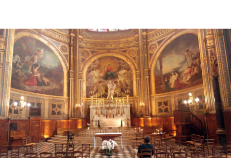 The organ case comes from the church of Saint Eustache in Paris (Chapelle de la Vierge, photo below)